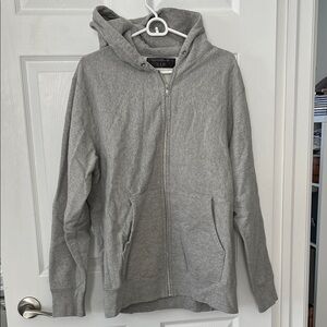 457 Anew Gray 100% Cotton Zip-Up Hoodie